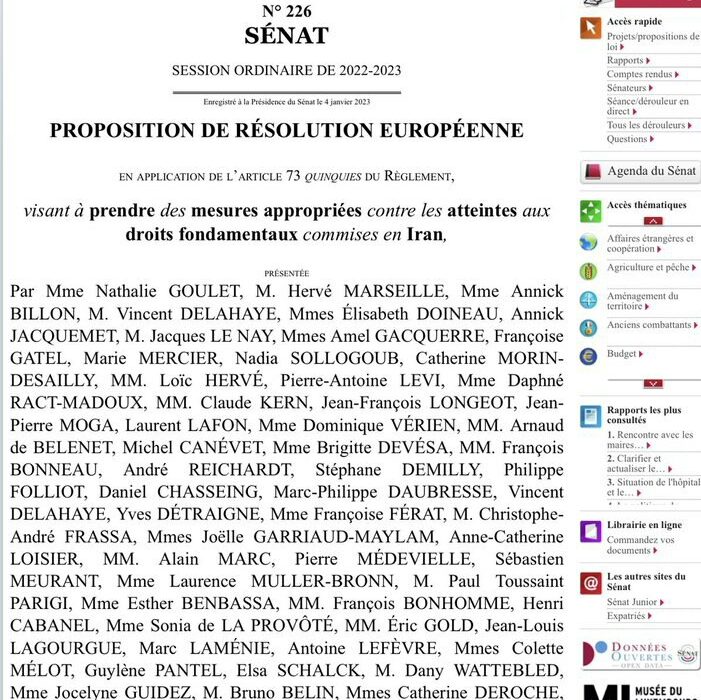 بیش از ۶۰ سناتور فرانسوی رسما  …